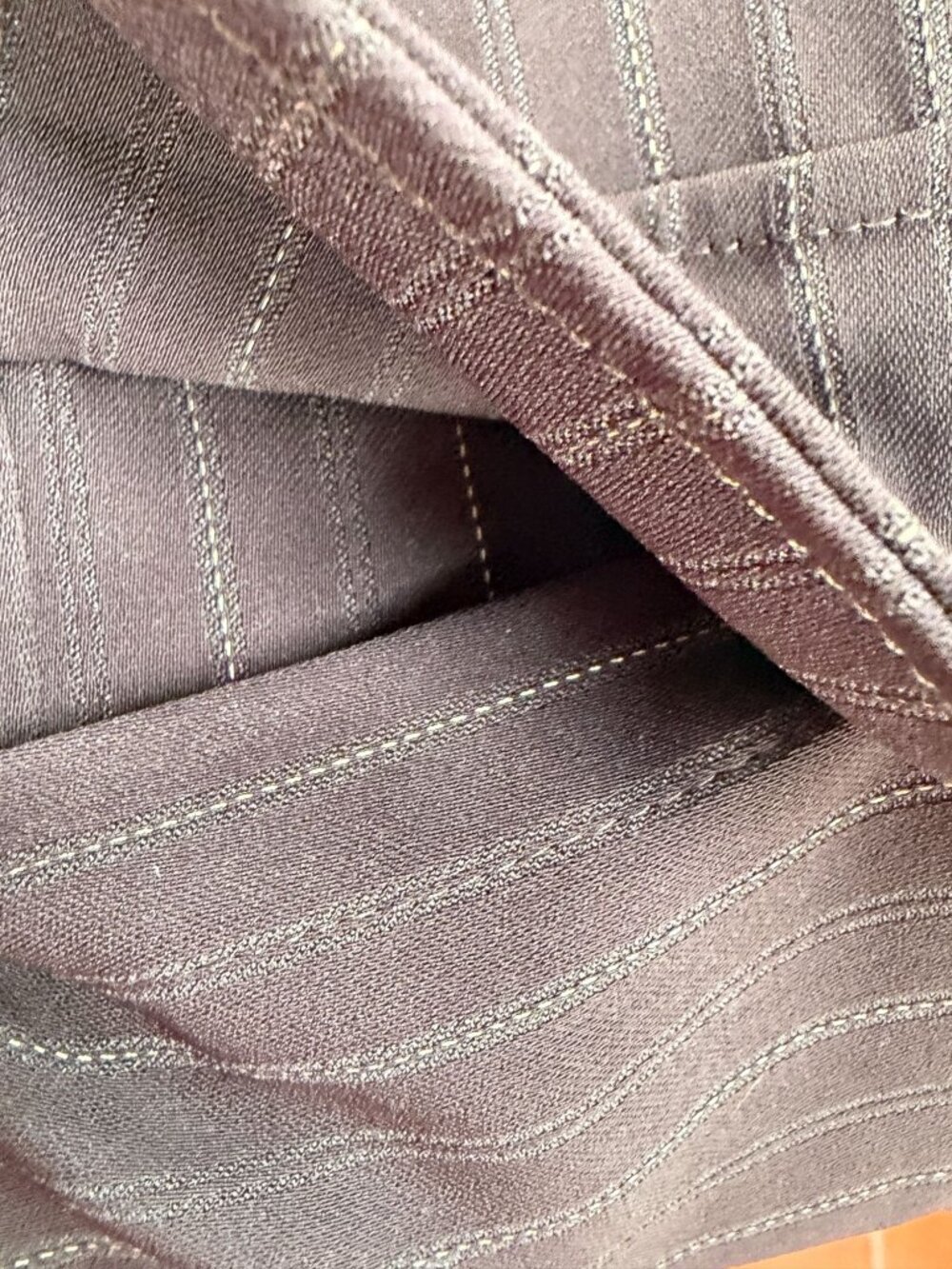 Animale Women's Size 10 Brown Pinstripe Long Coat Jacket Drawstring Hem NWT $238 - Picture 5 of 8